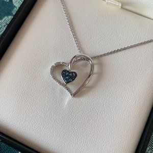 Littman Jewelers Blue Diamond Heart Necklace